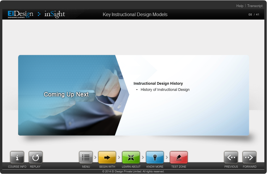 A Guide on Instructional Design Theories and Design Application, Singapore elarning online course